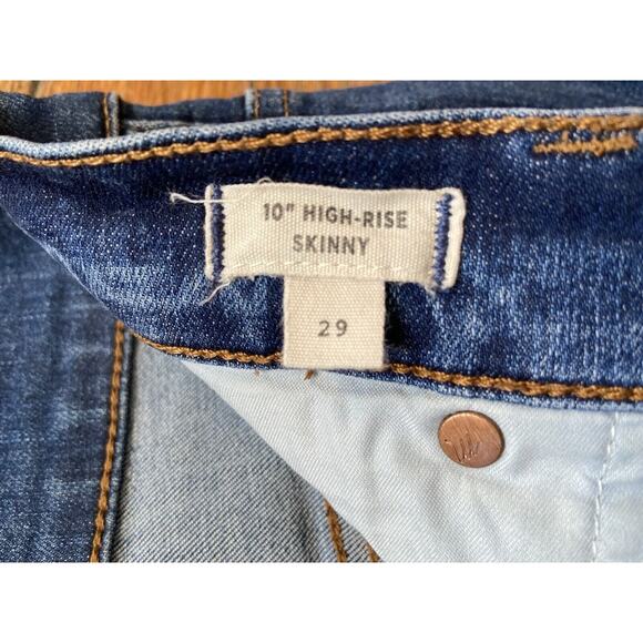 MADEWELL ‘10” High-Rise Skinny’ Distressed Button-Fly Stretch Jeans sz 29 (w30) - Picture 7 of 13
